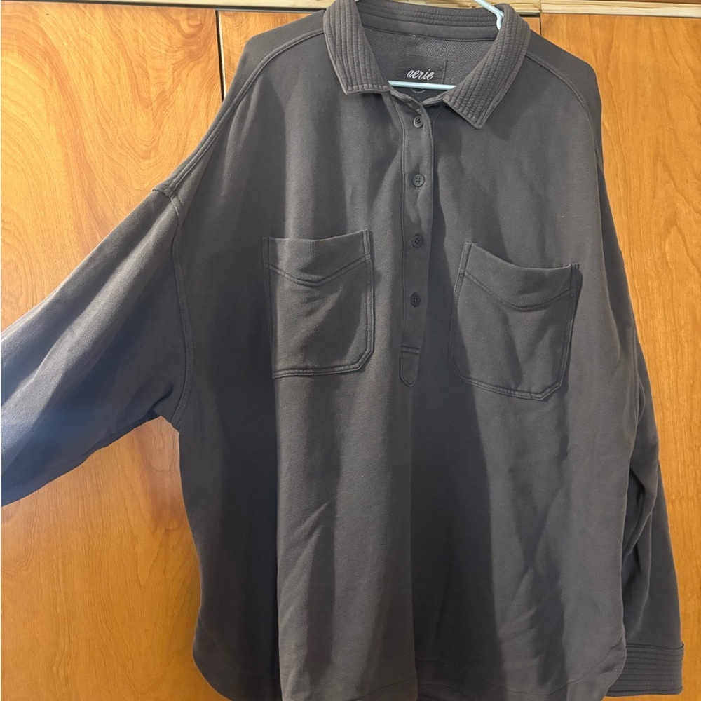 Aerie Women's Charcoal Button Shirt